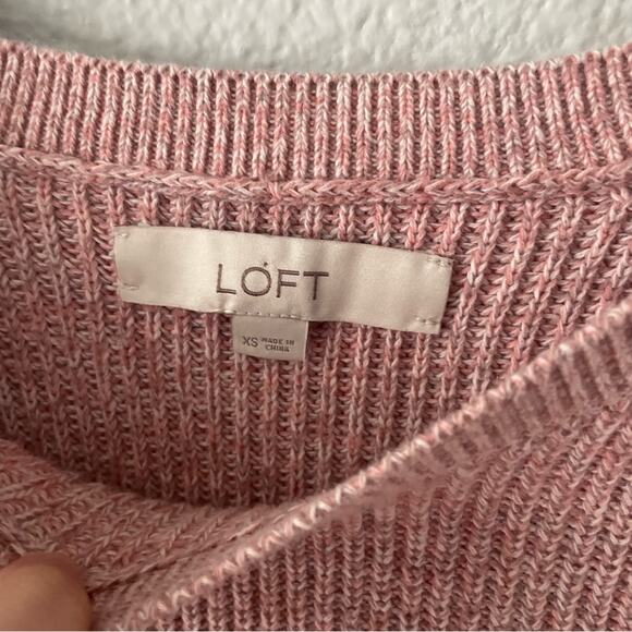 LOFT Pink Sweater with Button Detailing 100% cotton Size XS - Picture 3 of 6